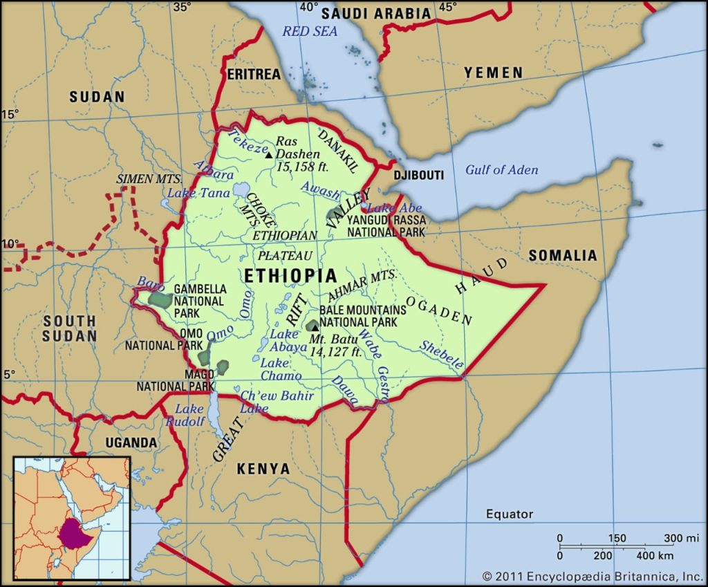 Ethiopia on map