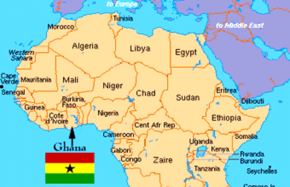 Ghana on map